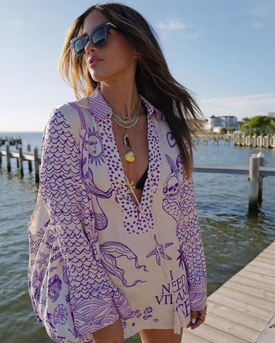 Torrin | Conjunto de túnica de playa estampada