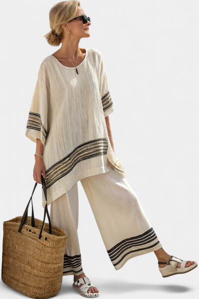 Mirthe | Conjunto de dos piezas ligero con rayas y corte oversize