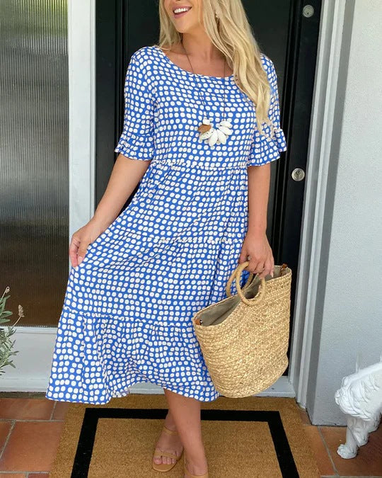 Jessika | Vestido midi elegante con divertidos detalles de volantes