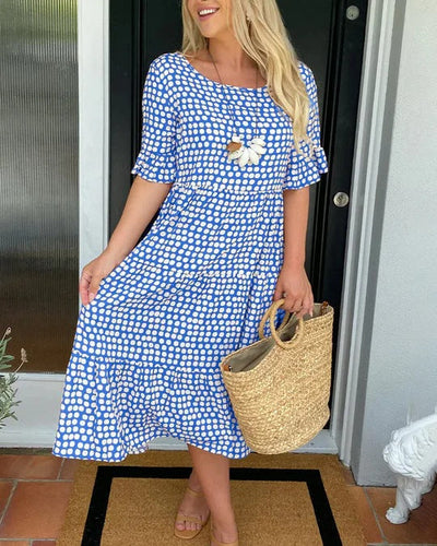 Jessika | Vestido midi elegante con divertidos detalles de volantes