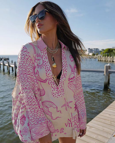 Torrin | Conjunto de túnica de playa estampada