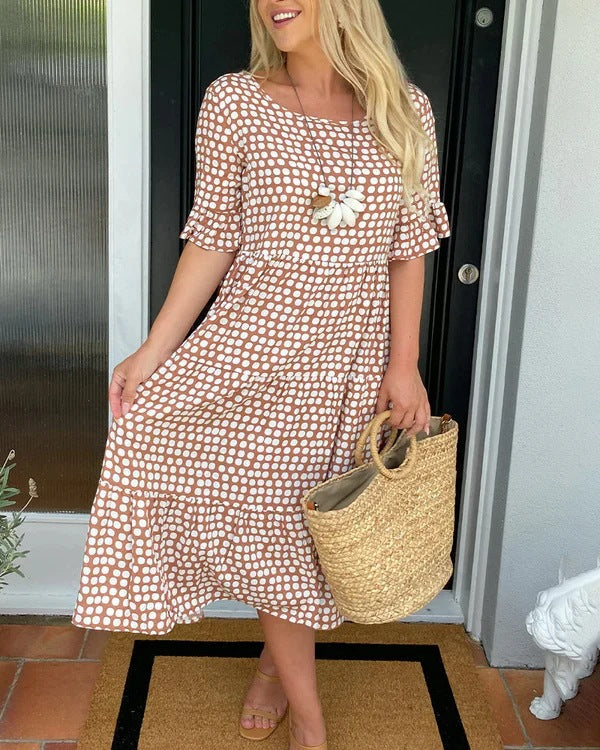 Jessika | Vestido midi elegante con divertidos detalles de volantes