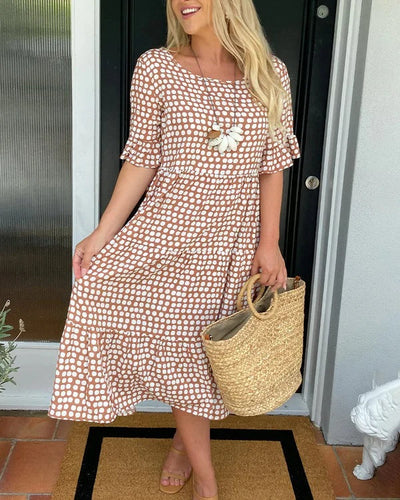Jessika | Vestido midi elegante con divertidos detalles de volantes