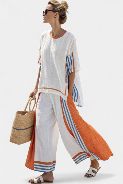 Mirthe | Conjunto de dos piezas ligero con rayas y corte oversize