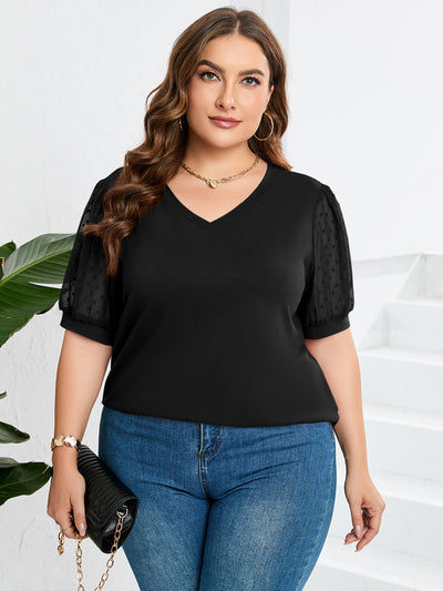 Nema | Blusa con mangas texturizadas y escote en V