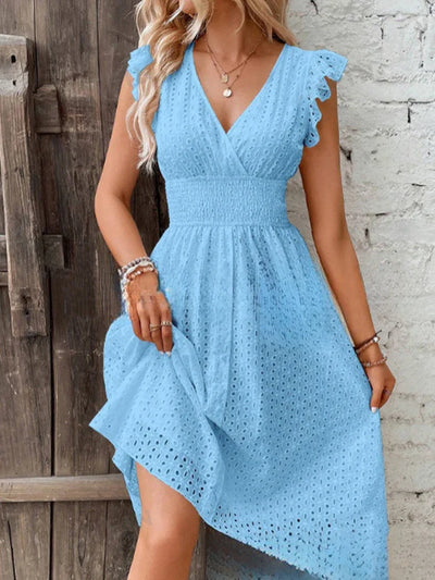 Eleonora | Vestido de encaje artesanal con escote en V