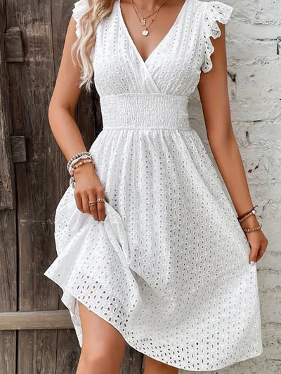 Eleonora | Vestido de encaje artesanal con escote en V