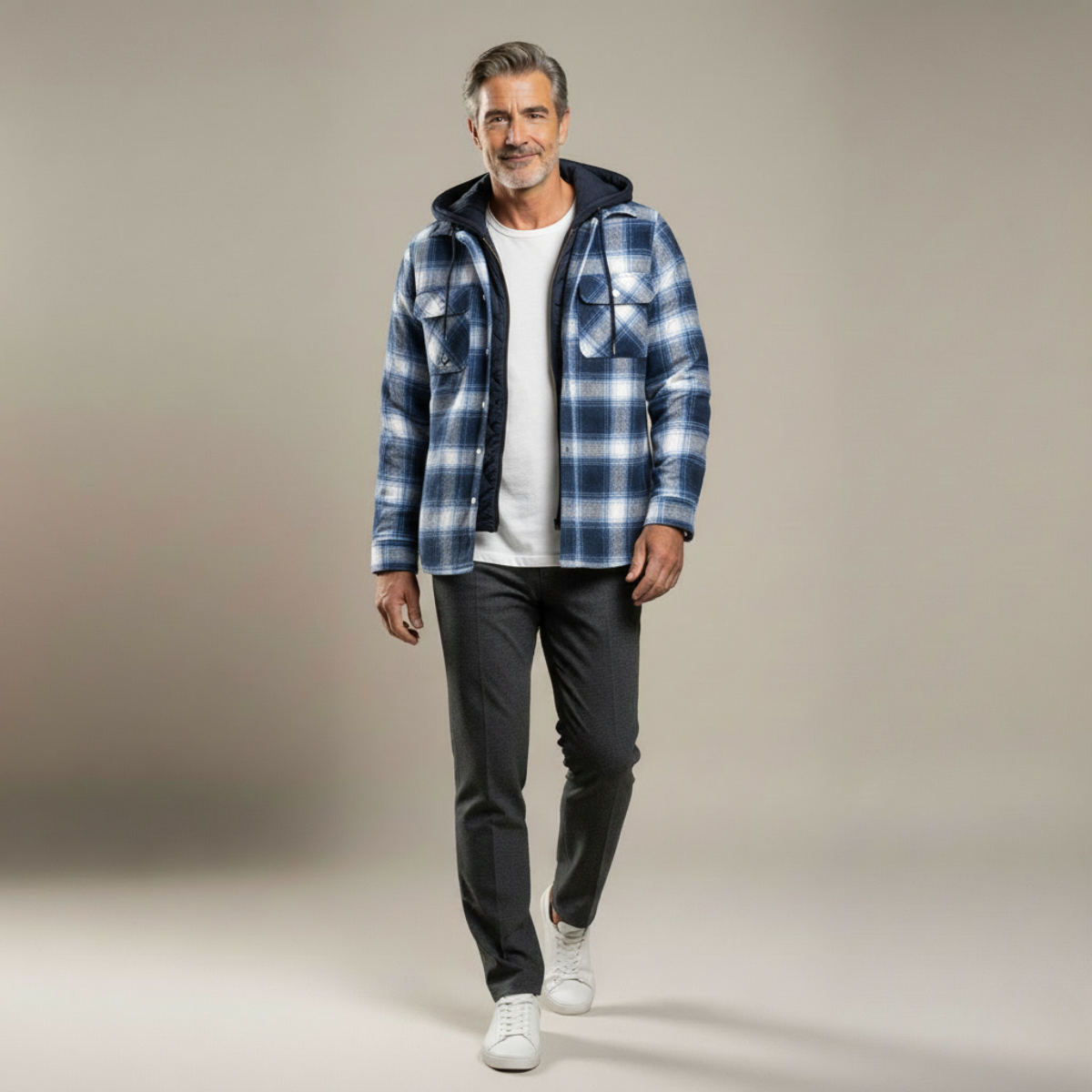 Mason | Chaqueta de cuadros con cremallera