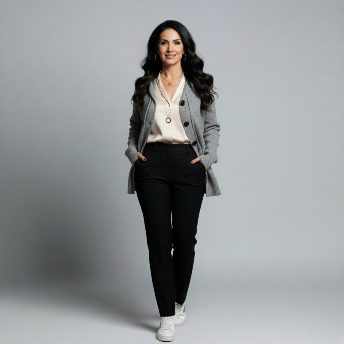 Susy | Elegante sudadera con capucha de manga larga y botón