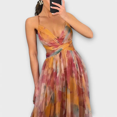 Anna | Vestido largo con cuerpo entallado.