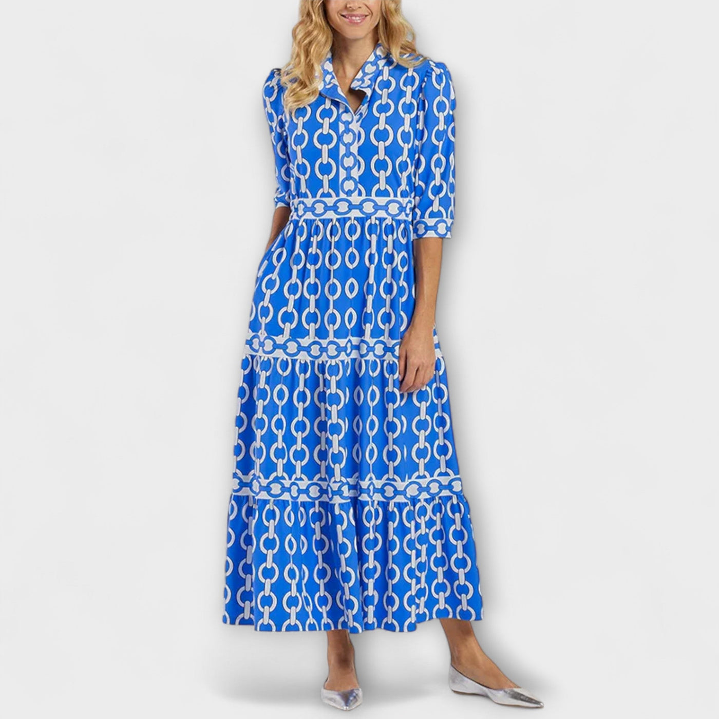 Isabelle | Vestido midi con cuello de camisa