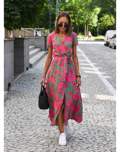 Penelope | Vestido cruzado con estampado de lunares