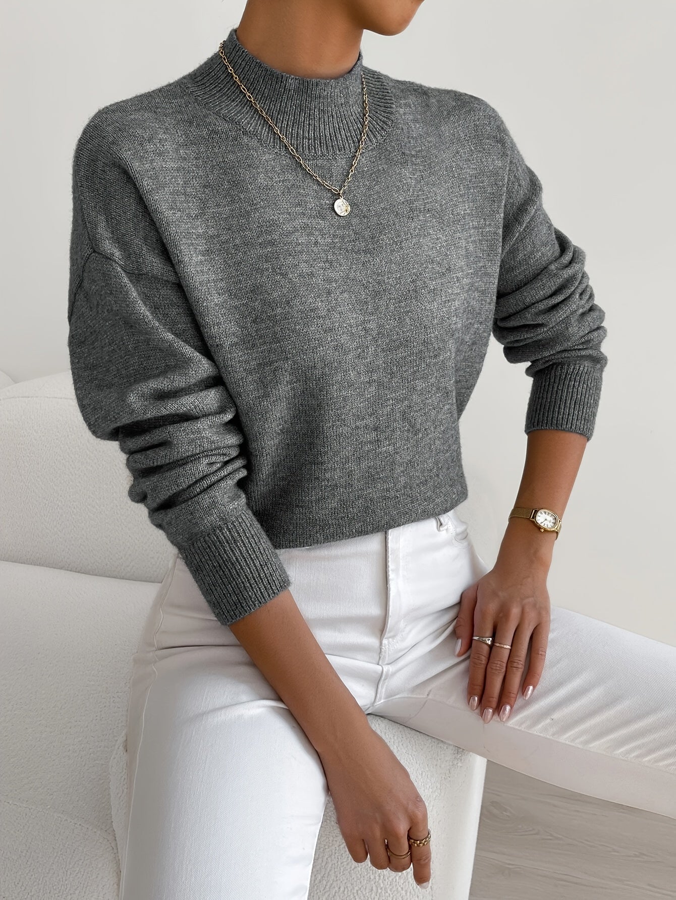 Maria | Jersey de cuello alto elegante y cómodo