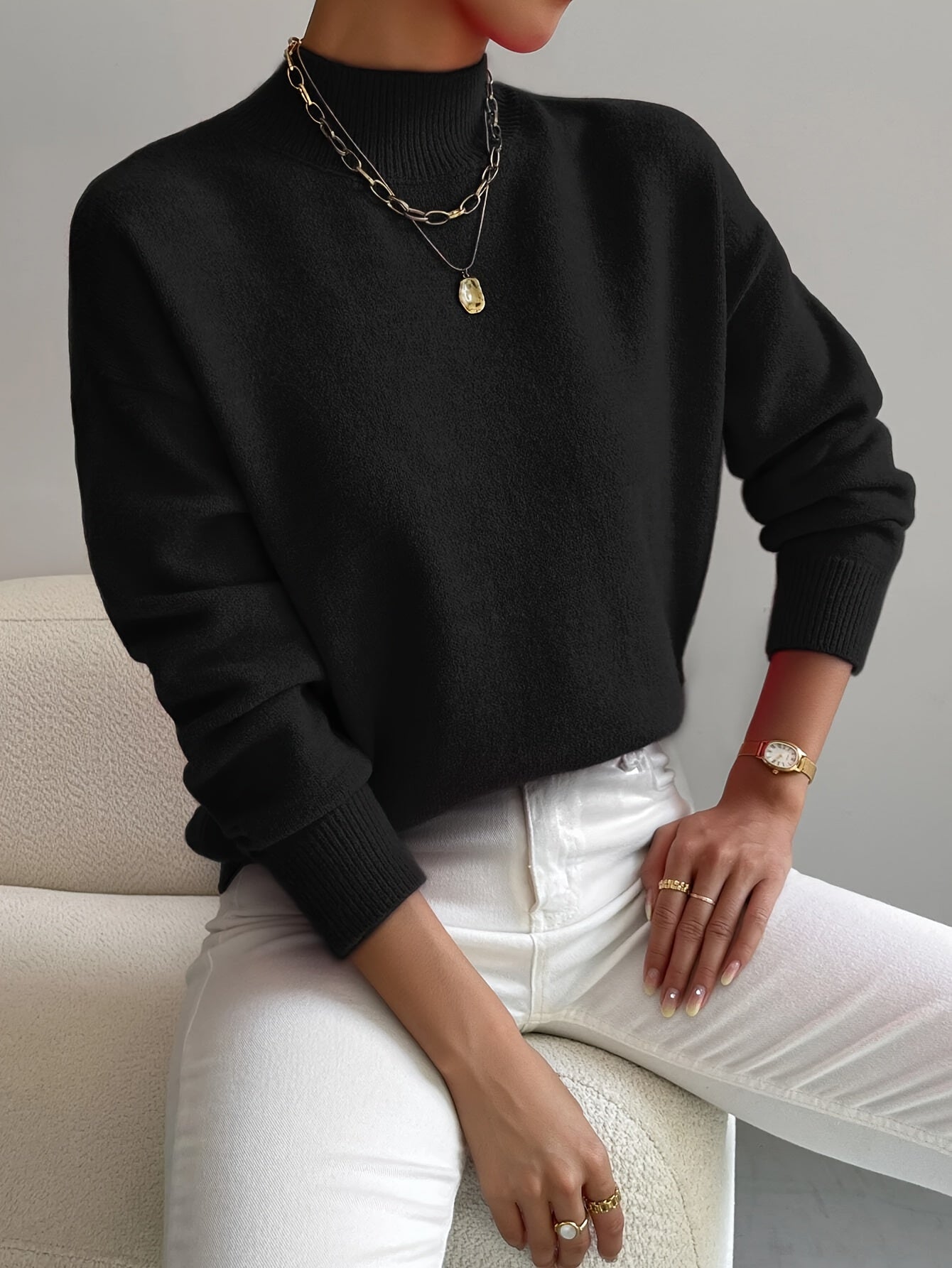 Maria | Jersey de cuello alto elegante y cómodo