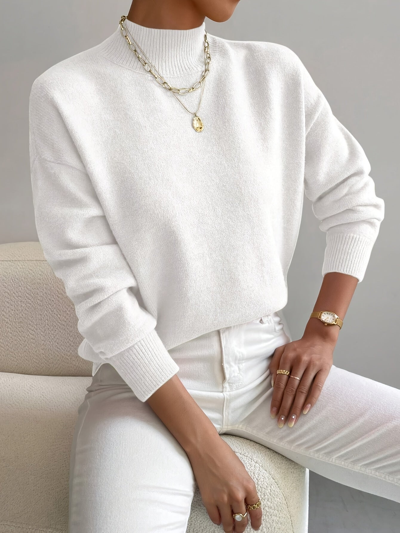 Maria | Jersey de cuello alto elegante y cómodo