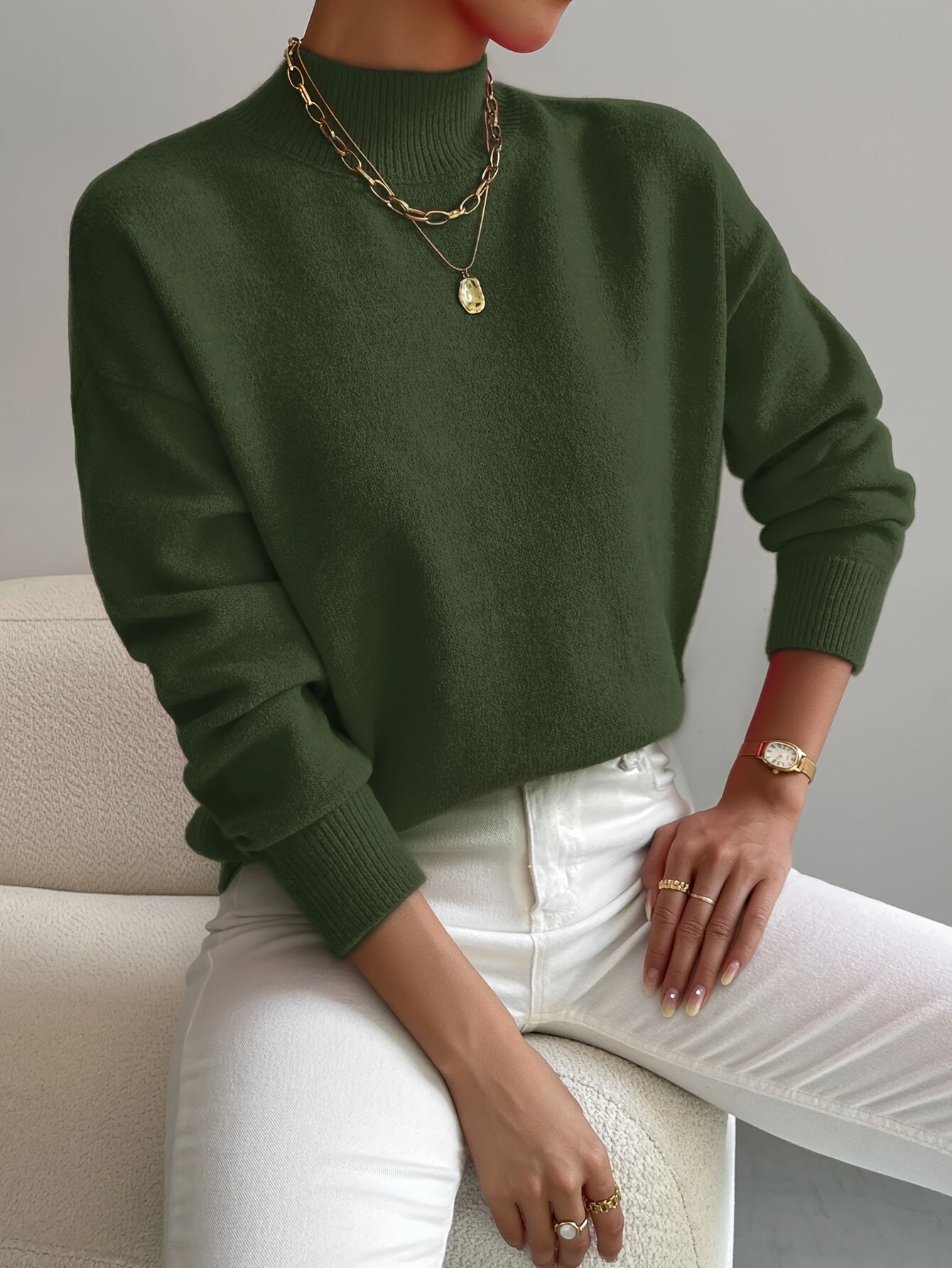 Maria | Jersey de cuello alto elegante y cómodo