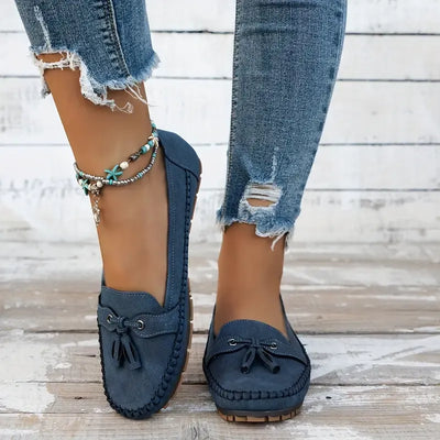 Laura | Mocasines cómodos y suaves para mujer en estilo vintage con lazo