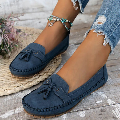 Laura | Mocasines cómodos y suaves para mujer en estilo vintage con lazo
