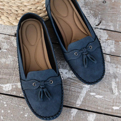 Laura | Mocasines cómodos y suaves para mujer en estilo vintage con lazo