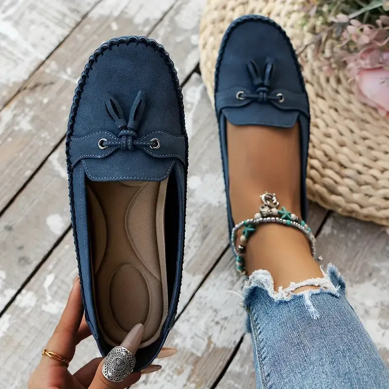 Laura | Mocasines cómodos y suaves para mujer en estilo vintage con lazo