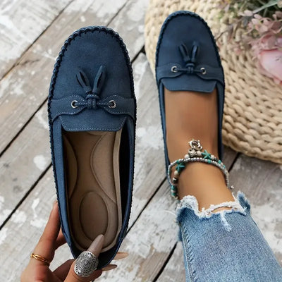 Laura | Mocasines cómodos y suaves para mujer en estilo vintage con lazo