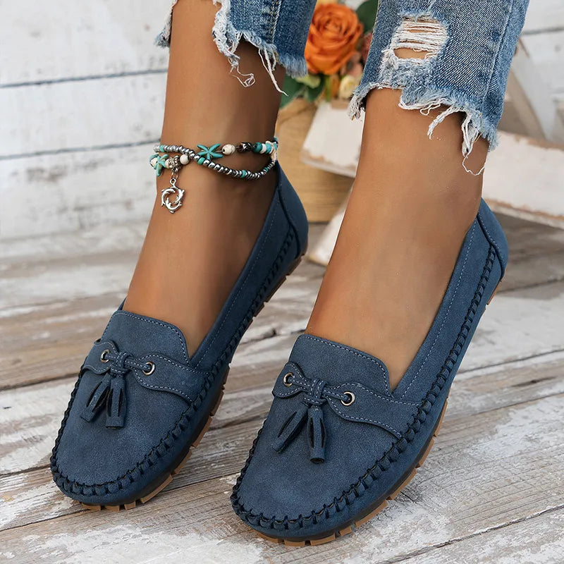Laura | Mocasines cómodos y suaves para mujer en estilo vintage con lazo