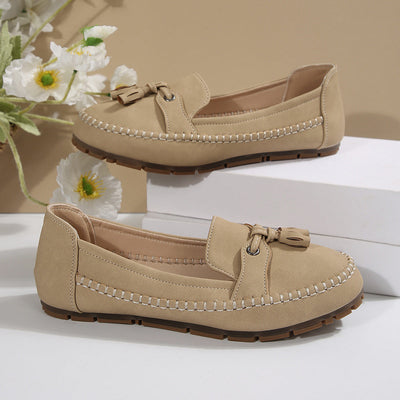 Laura | Mocasines cómodos y suaves para mujer en estilo vintage con lazo