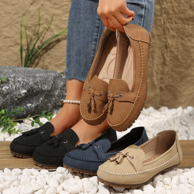 Laura | Mocasines cómodos y suaves para mujer en estilo vintage con lazo