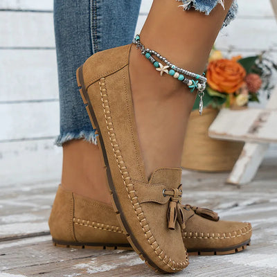 Laura | Mocasines cómodos y suaves para mujer en estilo vintage con lazo