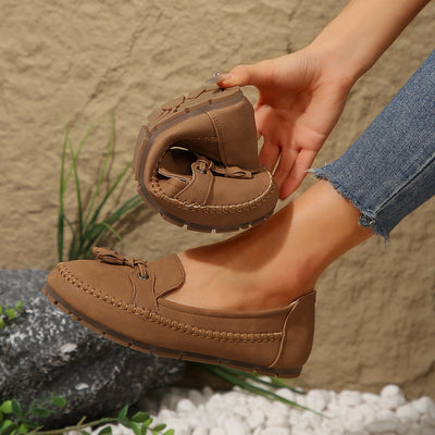 Laura | Mocasines cómodos y suaves para mujer en estilo vintage con lazo